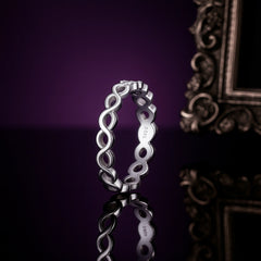 925 Sterling Silver “8” Shape White Zircon Ring