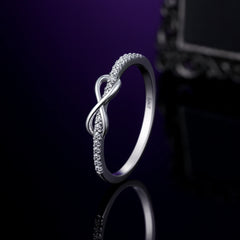 925 Sterling Silver Infinity Symbol Zircon Ring
