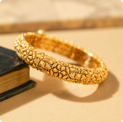 Sasitrends Goddess Lakshmi Temple Matte Gold Plated Bangles