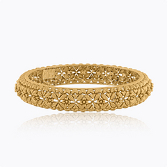 Sasitrends Goddess Lakshmi Temple Matte Gold Plated Bangles