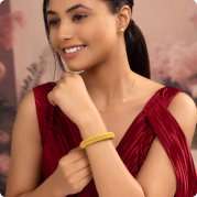 Sasitrends Goddess Lakshmi Temple Matte Gold Plated Bangles