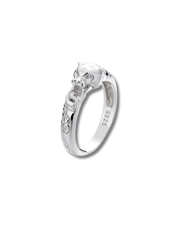 Panther Head Design 925 Sterling Silver Ring