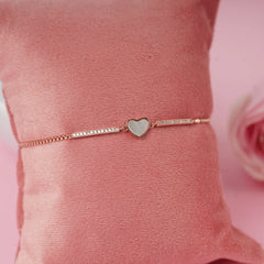 Fancy Design Adjustable Heart Shape Rose Gold Plated Beautiful Bracelet