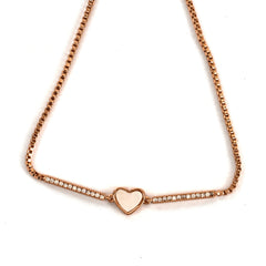 Fancy Design Adjustable Heart Shape Rose Gold Plated Beautiful Bracelet