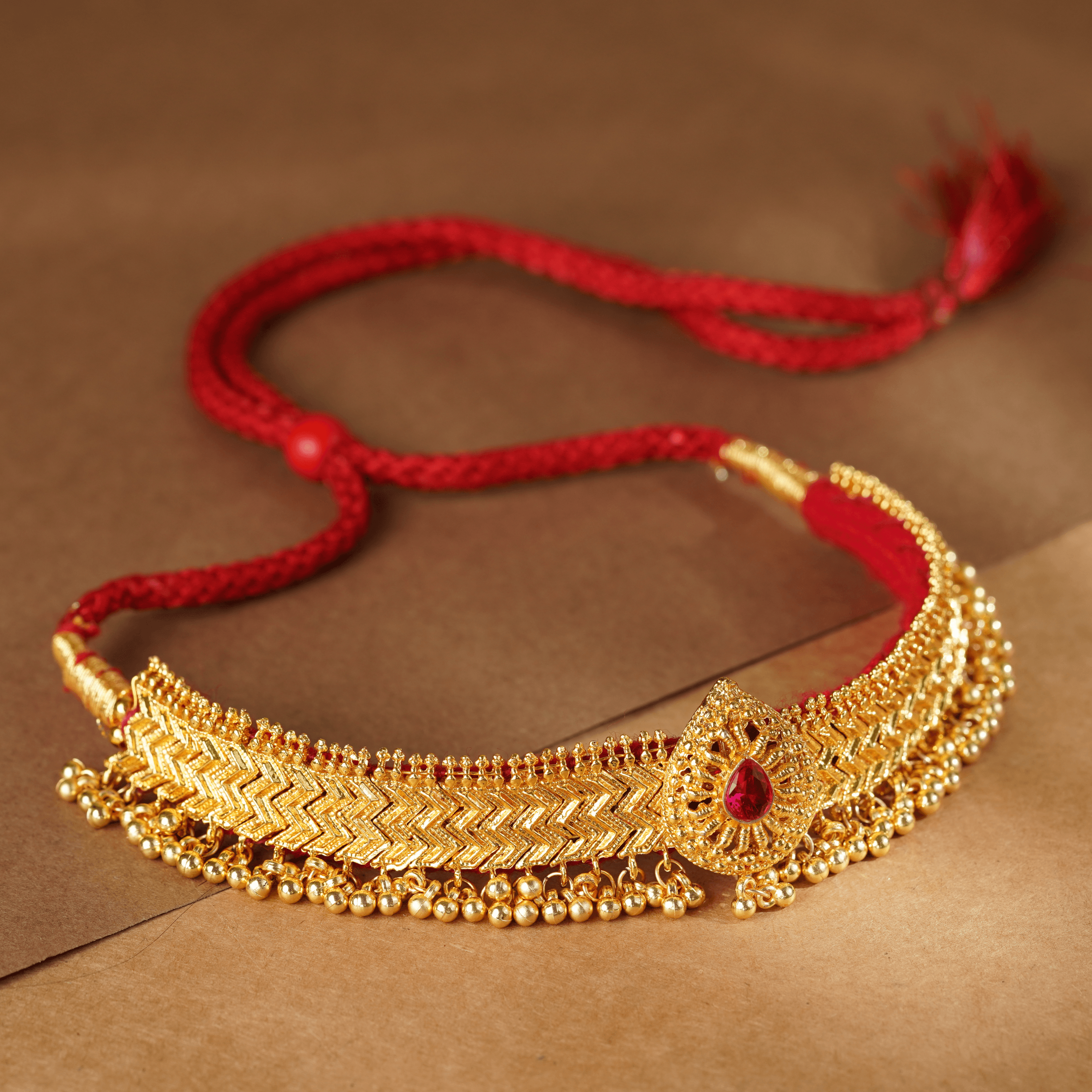 Rukhmani's Vintage Gold Plated Chinchpeti - Rukhmani