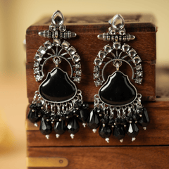 Trending black dangler drop earrings