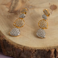 Set of drop shape diamond necklace and earring