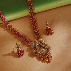 Rukhmani's 22K Gold Plated Long Temple Jewelry Adornment - Rukhmani