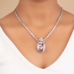 Leafy Diamond Dream Necklace Set with Earrings - Rukhmani