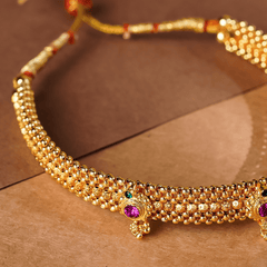 Rukhmani's Elegant Gold Plated Maharashtrian Thushi - Rukhmani