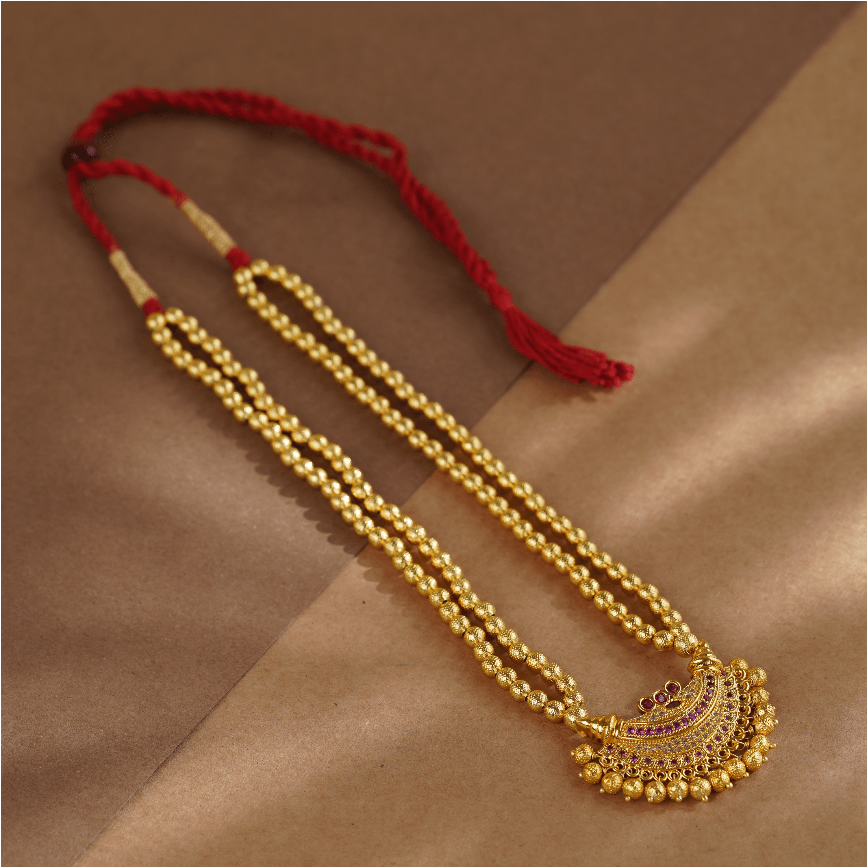 Rukhmani's Mystic Gold Plated Kolhapuri Chandrakor Haar - Rukhmani