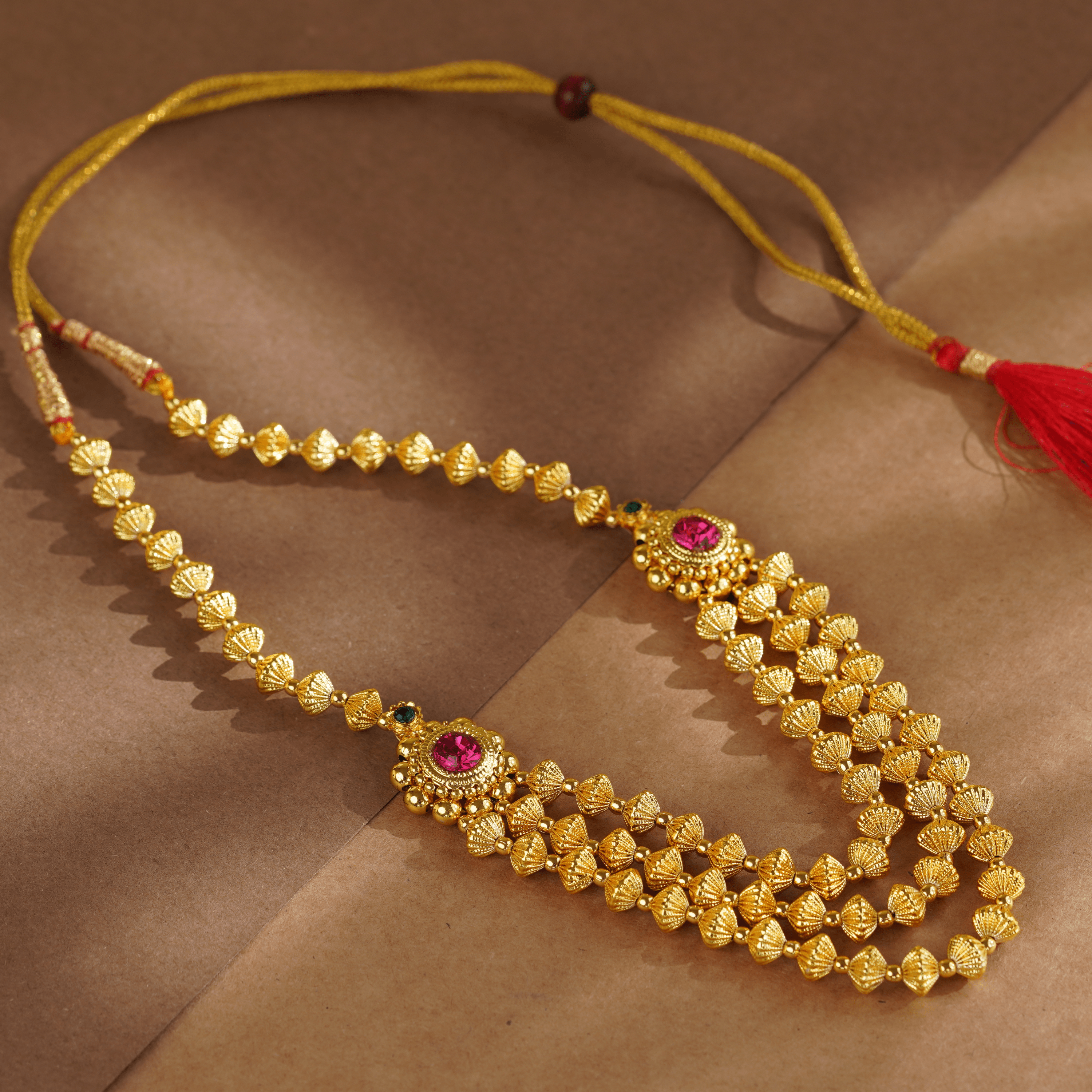 Rukhmani's Soulful Gold Plated Kolhapuri Haar - Rukhmani