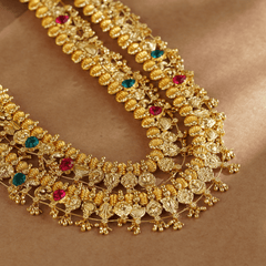 Rukhmani's Divine Grace Gold Plated Double Layer Kolhapuri Saaj - Rukhmani