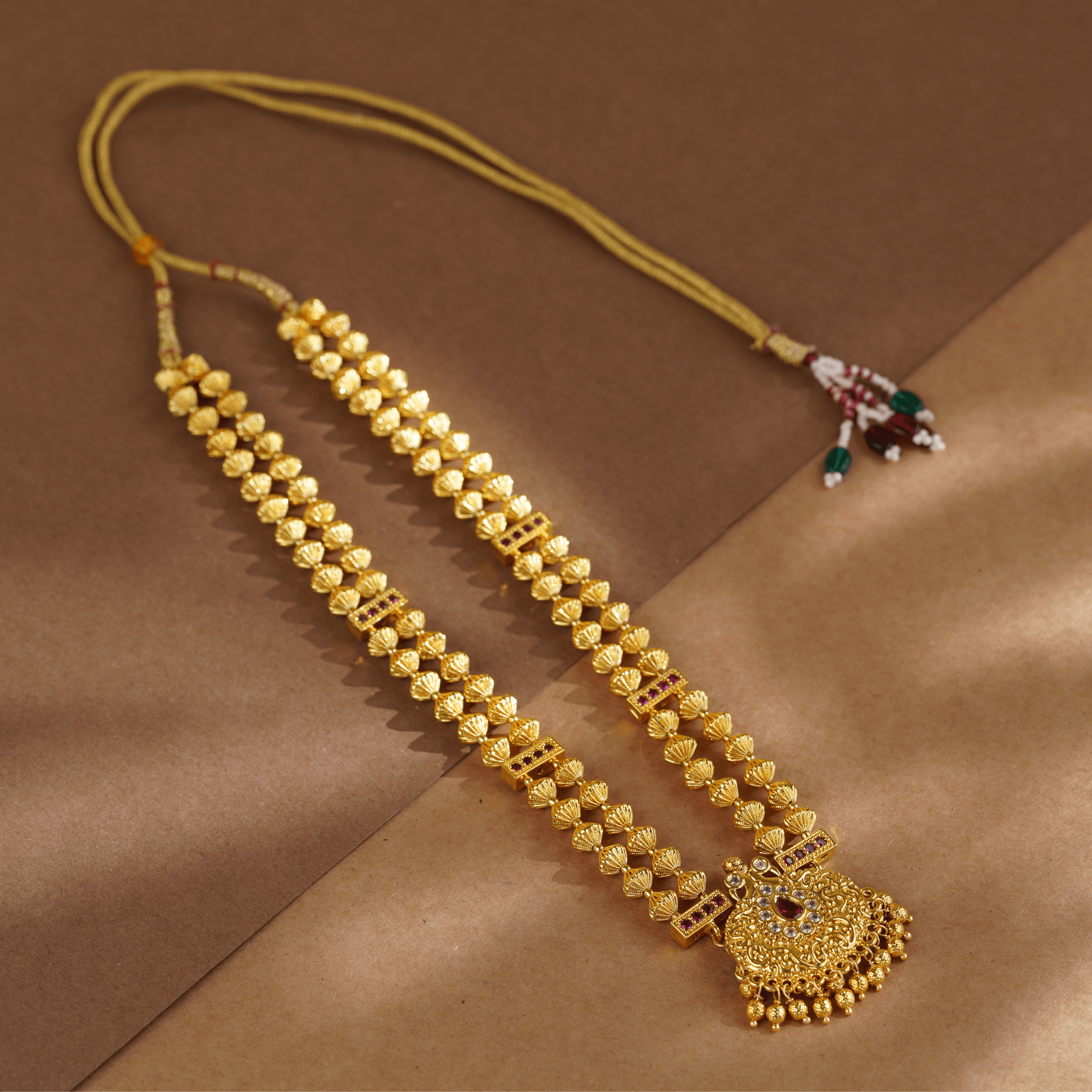 Rukhmani's Luxurious Gold Plated Traditional Kolhapuri Haar - Rukhmani