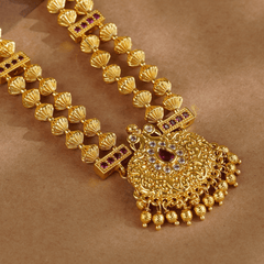 Rukhmani's Luxurious Gold Plated Traditional Kolhapuri Haar - Rukhmani