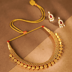 Rukhmani's Gold Plated Traditional Maharashtrian Thushi - Rukhmani