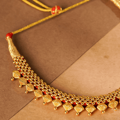 Rukhmani's Gold Plated Traditional Maharashtrian Thushi - Rukhmani