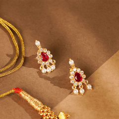 Rukhmani's Exquisite Gold Plated Pearl Chinchpeti - Rukhmani