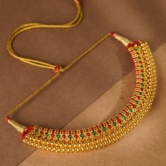 Rukhmani's Gold Plated Maharashtrian Thushi - Rukhmani