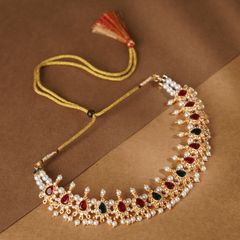 Rukhmani's Gold Plated Pearl Chinchpeti - Rukhmani