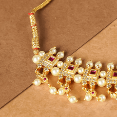 Rukhmani's Gold Plated Pearl Chinchpeti - Rukhmani