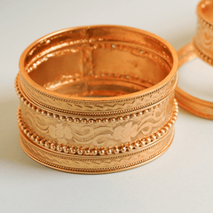 Trending One Dip Gold Plated Fancy Design Elegant Bangles Set - Rukhmani