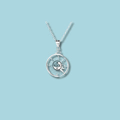 Sun Compass Pendant in 925 Sterling Silver