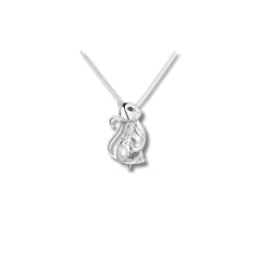 Cat Outline Pendant in 925 Sterling Silver