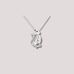 Cat Outline Pendant in 925 Sterling Silver