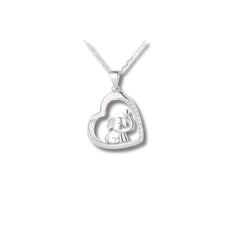 Elephant in Heart Pendant in 925 Sterling Silver