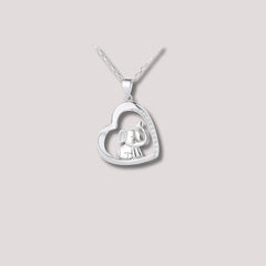 Elephant in Heart Pendant in 925 Sterling Silver