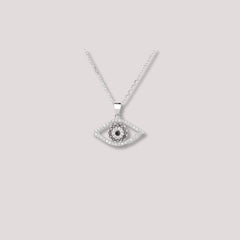Evil Eye Sparkle Pendant in 925 Sterling Silver