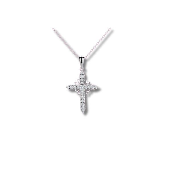 925 Silver Crystal Cross Pendant