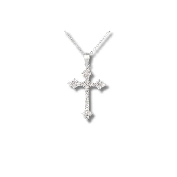 Classic CZ Cross Pendant in 925 Sterling Silver