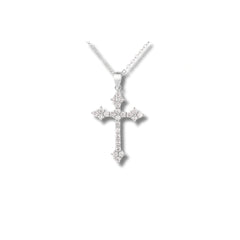 Classic CZ Cross Pendant in 925 Sterling Silver