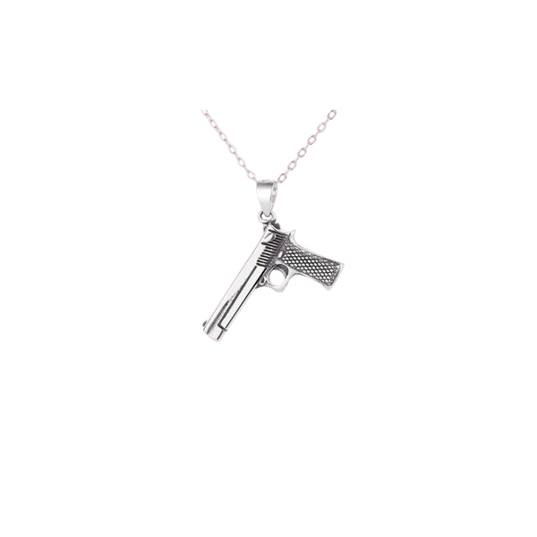 Gun-Shaped Pendant in 925 Sterling Silver