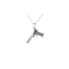 Gun-Shaped Pendant in 925 Sterling Silver