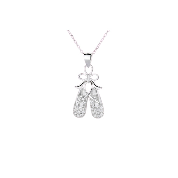 Ballet Shoes Pendant in 925 Sterling Silver
