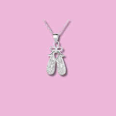 Ballet Shoes Pendant in 925 Sterling Silver