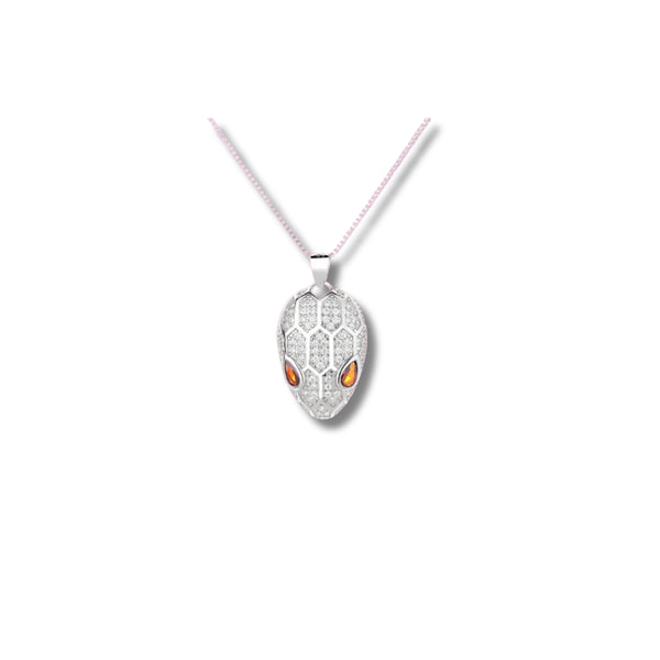 Textured Snake Head Pendant in 925 Sterling Silver