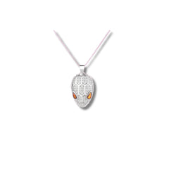 Textured Snake Head Pendant in 925 Sterling Silver