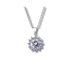 Floral Sparkle Pendant in 925 Sterling Silver