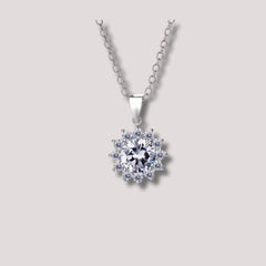Floral Sparkle Pendant in 925 Sterling Silver